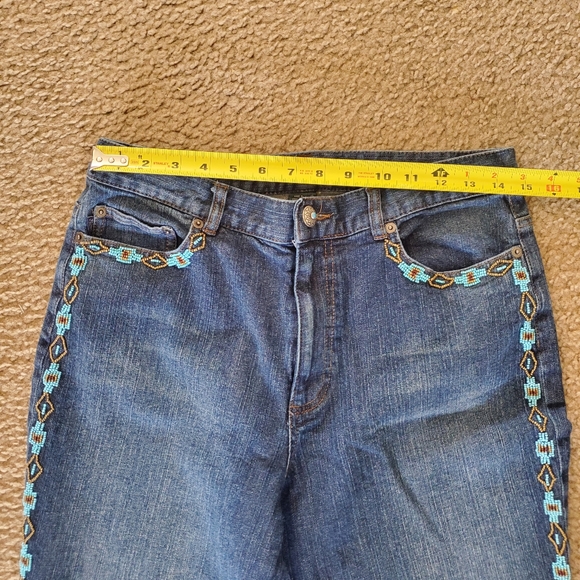 Vintage Lauren Jean Co BEADED Jeans. Size 12.